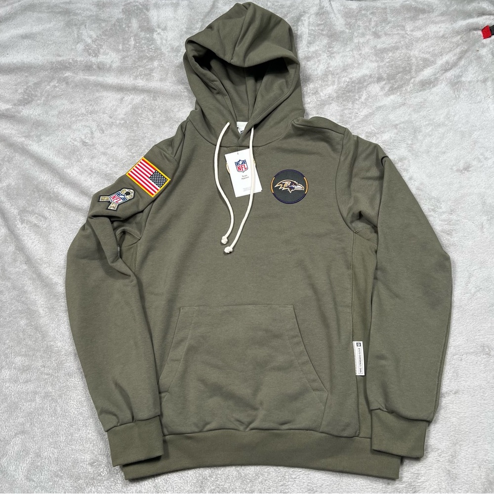 NWT 2025 Ravens Salute To Service Hoodie Men S Nike Baltimore NFL Green Pullover